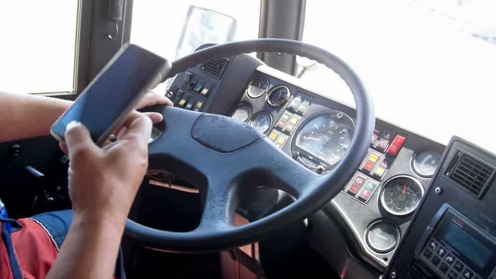 Truck Driver using mobile phone
